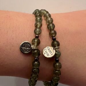 Cristy Cali Alligator Garnet Signature Stretchy Bracelet - 8 inches